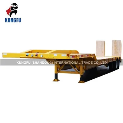 Низкорамный прицеп с деревянной рампой и гидравлической рампой